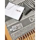 Premio Replica Sciarpa Dior Oblique double face in cashmere grigio/blu 48 x 200 Imitazione Outlet