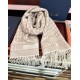 Premio Replica Sciarpa frange Dior Oblique cashmere blu navy/écru 45 x 200 Rosa Imitazione Outlet
