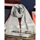 Premio Replica Sciarpa frange Dior Oblique cashmere blu navy/écru 45 x 200 grigio Imitazione Outlet