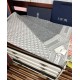 Premio Replica Sciarpa frange Dior Oblique cashmere blu navy/écru 45 x 200 grigio Imitazione Outlet