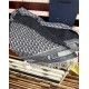 Premio Replica Sciarpa frange Dior Oblique cashmere blu navy/écru 45 x 200 Blu Imitazione Outlet