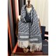 Premio Replica Sciarpa frange Dior Oblique cashmere blu navy/écru 45 x 200 Blu Imitazione Outlet