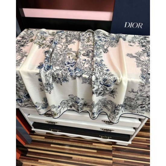 Premio Replica Sciarpa Mitzah in seta e cashmere multicolore Dior D-Floral 140 x 140 01 Imitazione Outlet