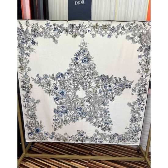 Premio Replica Sciarpa Mitzah in seta e cashmere multicolore Dior D-Floral 140 x 140 01 Imitazione Outlet