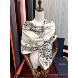 Premio Replica Sciarpa Mitzah in seta e cashmere multicolore Dior D-Floral 140 x 140 02 Imitazione Outlet