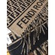 Premio Replica Sciarpa Fendi FF in misto lana e cashmere nera/marrone 32 x 200 Imitazione Outlet