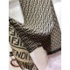 Premio Replica Sciarpa Fendi FF in misto lana e cashmere nera/marrone 32 x 200 Imitazione Outlet
