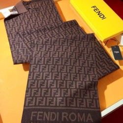 Premio Replica Sciarpa Fendi FF in misto lana e cashmere bordeaux 32 x 200 Imitazione Outlet