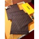 Premio Replica Sciarpa Fendi FF in misto lana e cashmere bordeaux 32 x 200 Imitazione Outlet