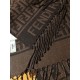 Premio Replica Sciarpa Fendi FF in misto lana e cashmere bordeaux 32 x 200 Imitazione Outlet
