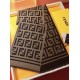 Premio Replica Sciarpa in misto lana con intarsio logo FF Fendi marrone 42 x 180 Imitazione Outlet