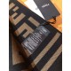 Premio Replica Sciarpa in misto lana con intarsio logo FF Fendi marrone 42 x 180 Imitazione Outlet