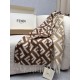 Premio Replica Sciarpa Fendi FF misto cashmere e lana marrone 35 x 180 Imitazione Outlet