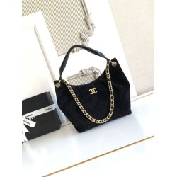 Replica Borsa Chanel 26C Maxi hobo Hippie AS5970 AS5978 Scamosciata Nero Imitazioni perfette Outlet