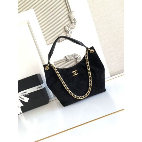 Replica Borsa Chanel 26C Maxi hobo Hippie AS5970 AS5978 Scamosciata Nero Imitazioni perfette Outlet