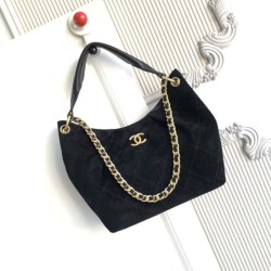 Replica Borsa Chanel 26C Maxi hobo Hippie AS5970 AS5978 Scamosciata Nero Imitazioni perfette Outlet
