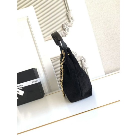 Replica Borsa Chanel 26C Maxi hobo Hippie AS5970 AS5978 Scamosciata Nero Imitazioni perfette Outlet
