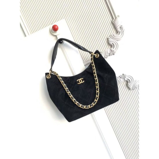 Replica Borsa Chanel 26C Maxi hobo Hippie AS5970 AS5978 Scamosciata Nero Imitazioni perfette Outlet