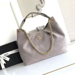 Replica Borsa Chanel 26C Maxi hobo Hippie AS5970 AS5978 Scamosciata Grigia Imitazioni perfette Outlet