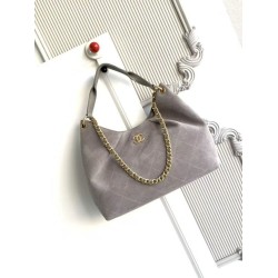Replica Borsa Chanel 26C Maxi hobo Hippie AS5970 AS5978 Scamosciata Grigia Imitazioni perfette Outlet