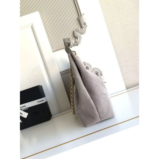 Replica Borsa Chanel 26C Maxi hobo Hippie AS5970 AS5978 Scamosciata Grigia Imitazioni perfette Outlet