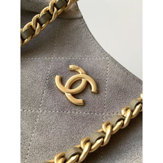 Replica Borsa Chanel 26C Maxi hobo Hippie AS5970 AS5978 Scamosciata Grigia Imitazioni perfette Outlet
