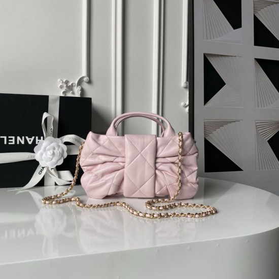 Replica Borse Chanel 25K Mini Bow AS5849 Pelle di agnello rosa Imitazioni perfette Outlet