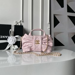 Replica Borse Chanel 25K Mini Bow AS5849 Pelle di agnello rosa Imitazioni perfette Outlet