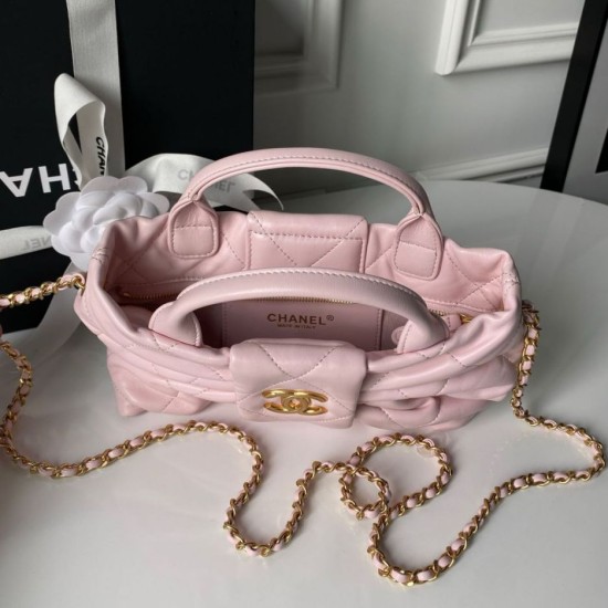 Replica Borse Chanel 25K Mini Bow AS5849 Pelle di agnello rosa Imitazioni perfette Outlet