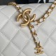 Replica Borse Chanel AS5756 piccola Rettangolare con patta e manico superiore bianca Imitazioni perfette Outlet