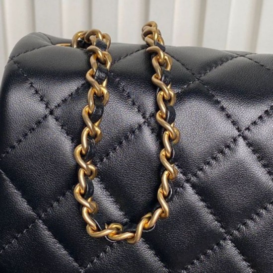 Replica Borse Chanel AS5756 piccola Rettangolare con patta e manico superiore Nero Imitazioni perfette Outlet