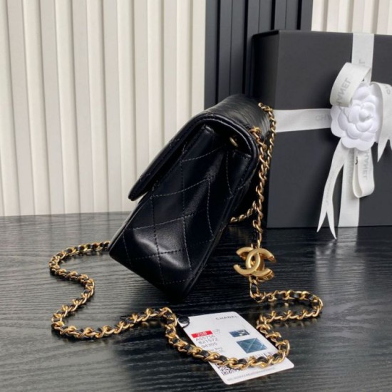 Replica Borse Chanel AS5756 piccola Rettangolare con patta e manico superiore Nero Imitazioni perfette Outlet
