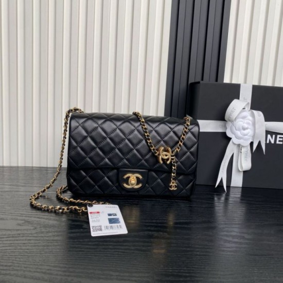 Replica Borse Chanel AS5756 piccola Rettangolare con patta e manico superiore Nero Imitazioni perfette Outlet