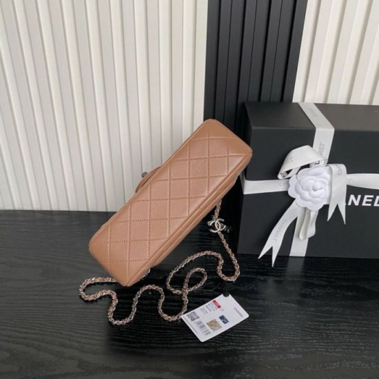 Replica Borse Chanel AS5756 Mini Rettangolare con patta e manico superiore caramello Imitazioni perfette Outlet