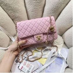 Replica Borse Chanel AS5756 Mini Rettangolare con patta e manico superiore Rosa Imitazioni perfette Outlet