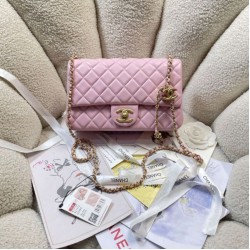 Replica Borse Chanel AS5756 Mini Rettangolare con patta e manico superiore Rosa Imitazioni perfette Outlet