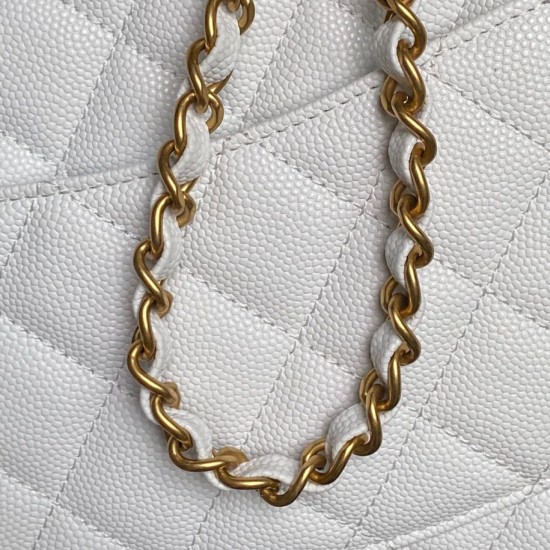 Replica Borsa a tracolla Chanel piccola con catena e manico superiore AS5702 Bianco Imitazioni perfette Outlet
