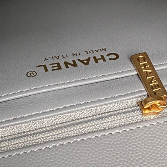 Replica Borsa a tracolla Chanel piccola con catena e manico superiore AS5702 Grigia Imitazioni perfette Outlet