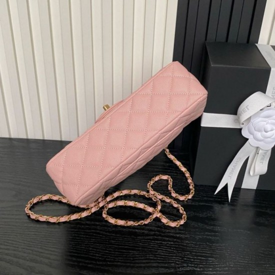 Replica Borsa a tracolla Chanel piccola con catena e manico superiore AS5702 Rosa Imitazioni perfette Outlet