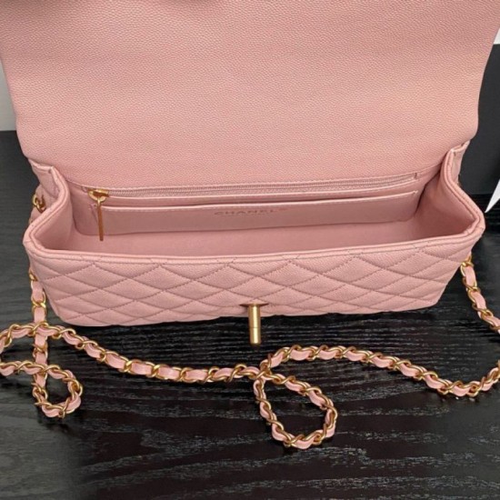 Replica Borsa a tracolla Chanel piccola con catena e manico superiore AS5702 Rosa Imitazioni perfette Outlet
