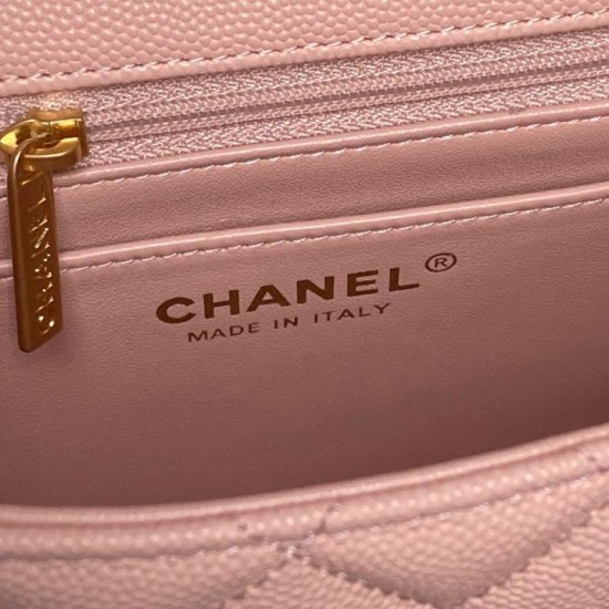 Replica Borsa a tracolla Chanel piccola con catena e manico superiore AS5702 Rosa Imitazioni perfette Outlet
