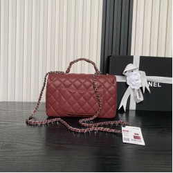 Replica Borsa a tracolla Chanel piccola con catena e manico superiore AS5702 Rosso Imitazioni perfette Outlet