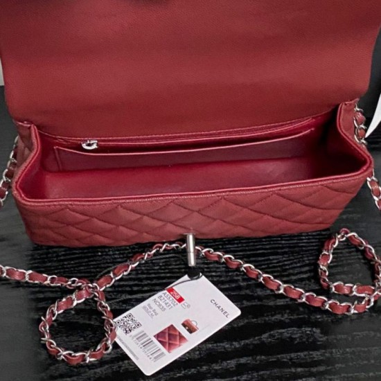 Replica Borsa a tracolla Chanel piccola con catena e manico superiore AS5702 Rosso Imitazioni perfette Outlet
