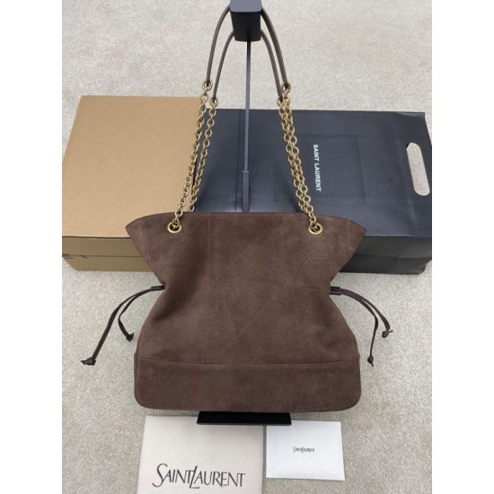Replica Borsa a tracolla YSL Saint Laurent Jamie 4.3 Pochon Shopping Scamosciata Marrone Imitazioni perfette Outlet