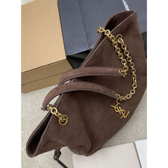 Replica Borsa a tracolla YSL Saint Laurent Jamie 4.3 Pochon Shopping Scamosciata Marrone Imitazioni perfette Outlet