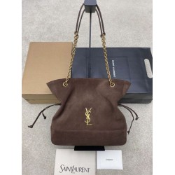 Replica Borsa a tracolla YSL Saint Laurent Jamie 4.3 Pochon Shopping Scamosciata Marrone Imitazioni perfette Outlet
