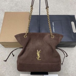 Replica Borsa a tracolla YSL Saint Laurent Jamie 4.3 Pochon Shopping Scamosciata Marrone Imitazioni perfette Outlet