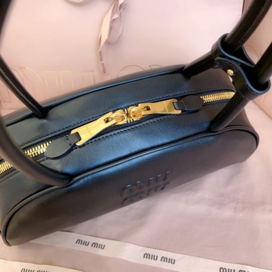 Replica Borse a mano Miu Miu Beau marrone cognac 5BB193 Nero Imitazioni perfette Outlet