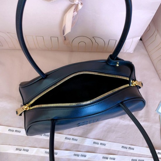 Replica Borse a mano Miu Miu Beau marrone cognac 5BB193 Nero Imitazioni perfette Outlet