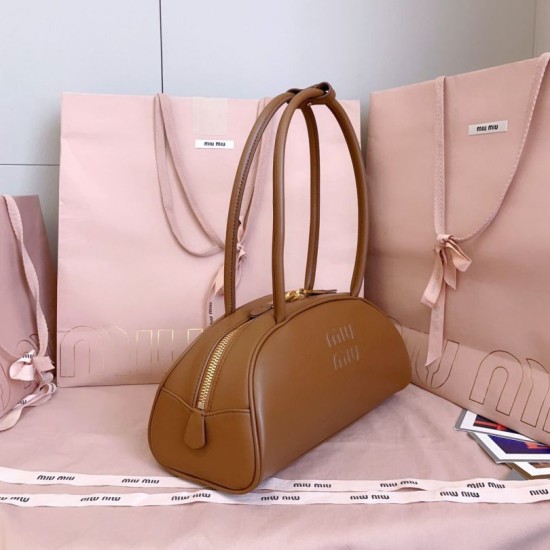 Replica Borse a mano Miu Miu Beau marrone cognac 5BB193 Marrone Imitazioni perfette Outlet